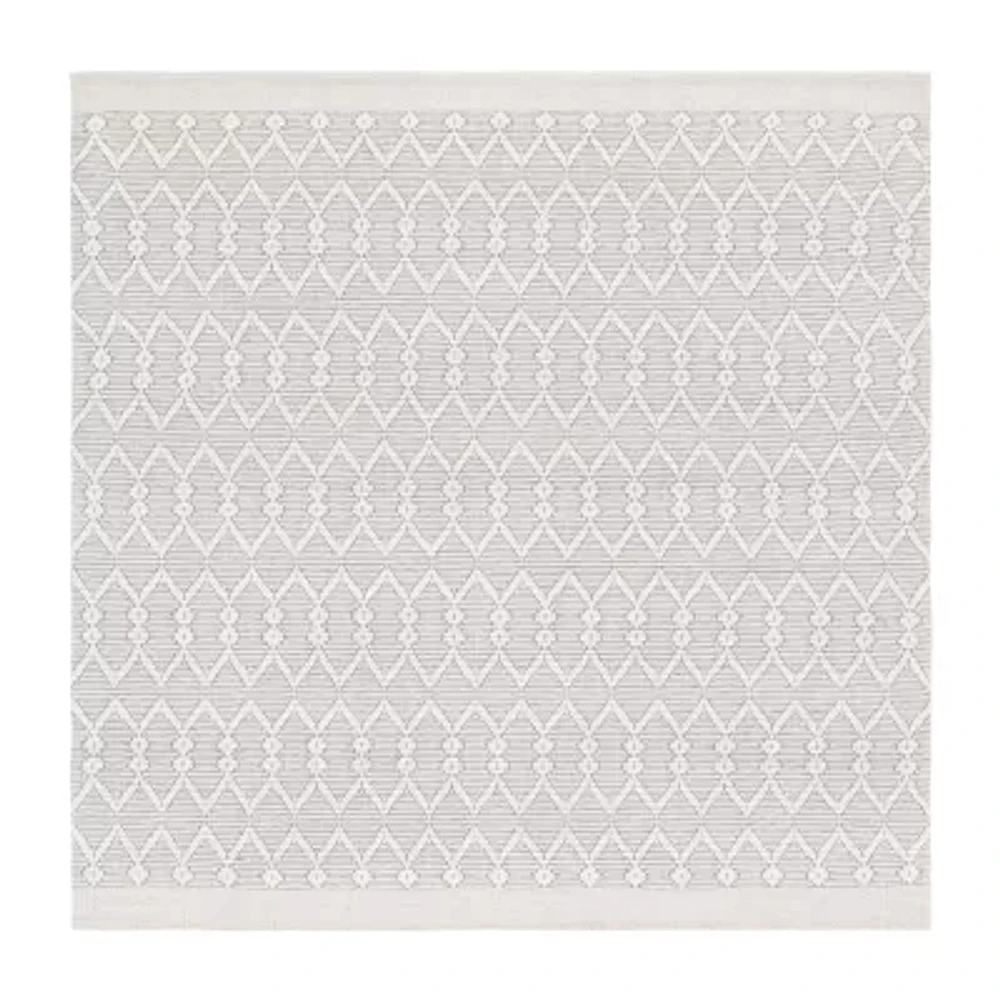 Martha Stewart Aria Bordered Loomed 6' X 6' Indoor Square Area Rug