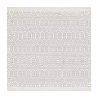 Martha Stewart Aria Bordered Loomed 6' X 6' Indoor Square Area Rug