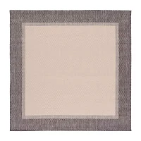 Martha Stewart Zia Bordered 6'7" X 6'7" Outdoor Square Area Rug