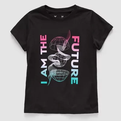 Xersion Little & Big Girls Crew Neck Short Sleeve Graphic T-Shirt