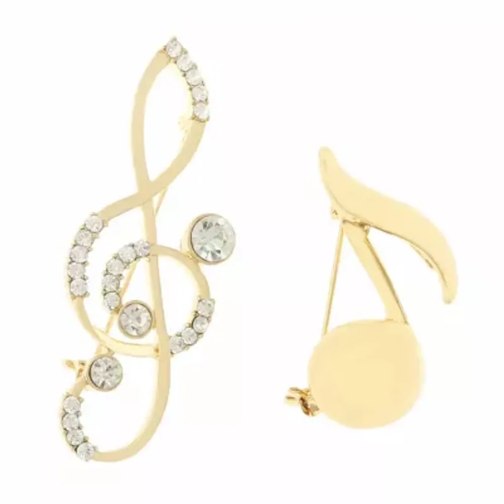 Anne Klein Gold-Tone Multi Crystal Bird On Branch Pin