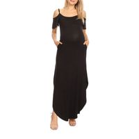 White Mark Womens Short Sleeve Maxi Dress Maternity