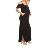 White Mark Womens Short Sleeve Maxi Dress Maternity