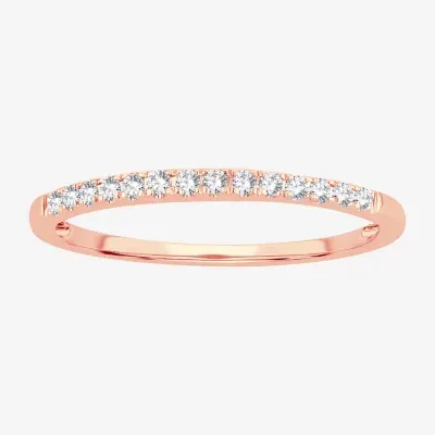 Diamond Accent Natural White 10K Rose Gold Wedding Band