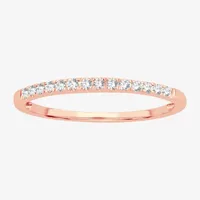 Diamond Accent Natural White 10K Rose Gold Wedding Band