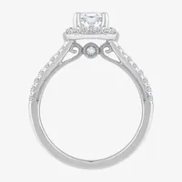 (H-I / Si1) Womens 1 1/3 CT. T.W. Lab Grown White Diamond 14K Gold Cushion Halo Engagement Ring