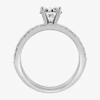 (H-I / Si2-I1) Womens 1 1/4 CT. T.W. Lab Grown White Diamond 10K Gold Round Solitaire Bridal Set