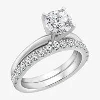 (H-I / SI2-I1) Womens 2  CT. T.W. Lab Grown White Diamond 10K or 14K Gold Round Solitaire Bridal Set