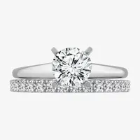 (H-I / SI2-I1) Womens 2  CT. T.W. Lab Grown White Diamond 10K or 14K Gold Round Solitaire Bridal Set