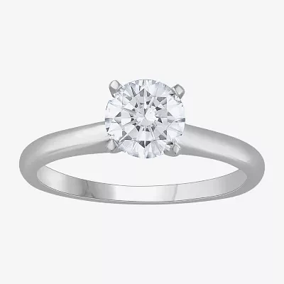 (H-I / Si1) Womens 1 CT. Lab Grown White Diamond 14K Gold Round Solitaire Engagement Ring