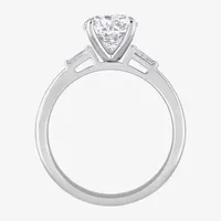 (H-I / Si1) Womens 1 1/10 CT. T.W.  Lab Grown White Diamond 14K Gold Round Side Stone Engagement Ring
