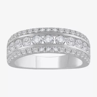 (H-I / Si1) 4MM 1 1/2 CT. T.W. Lab Grown White Diamond 14K Gold Anniversary Wedding Band