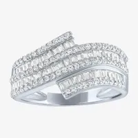 Yes, Please! Lab Created White Sapphire Sterling Silver Bypass  Band