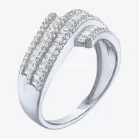 Yes, Please! Lab Created White Sapphire Sterling Silver Bypass  Band