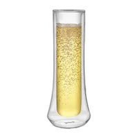 Joyjolt Cosmo Double Wall Stemless Glasses - 5 Oz - Set Of 2 Champagne Flutes