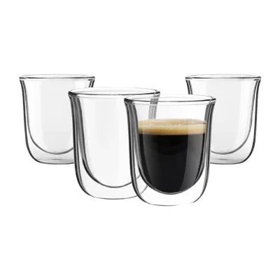 Joyjolt Javaah Double Wall Insulated Glasses - 2 Oz - Set Of 4 Espresso Cup