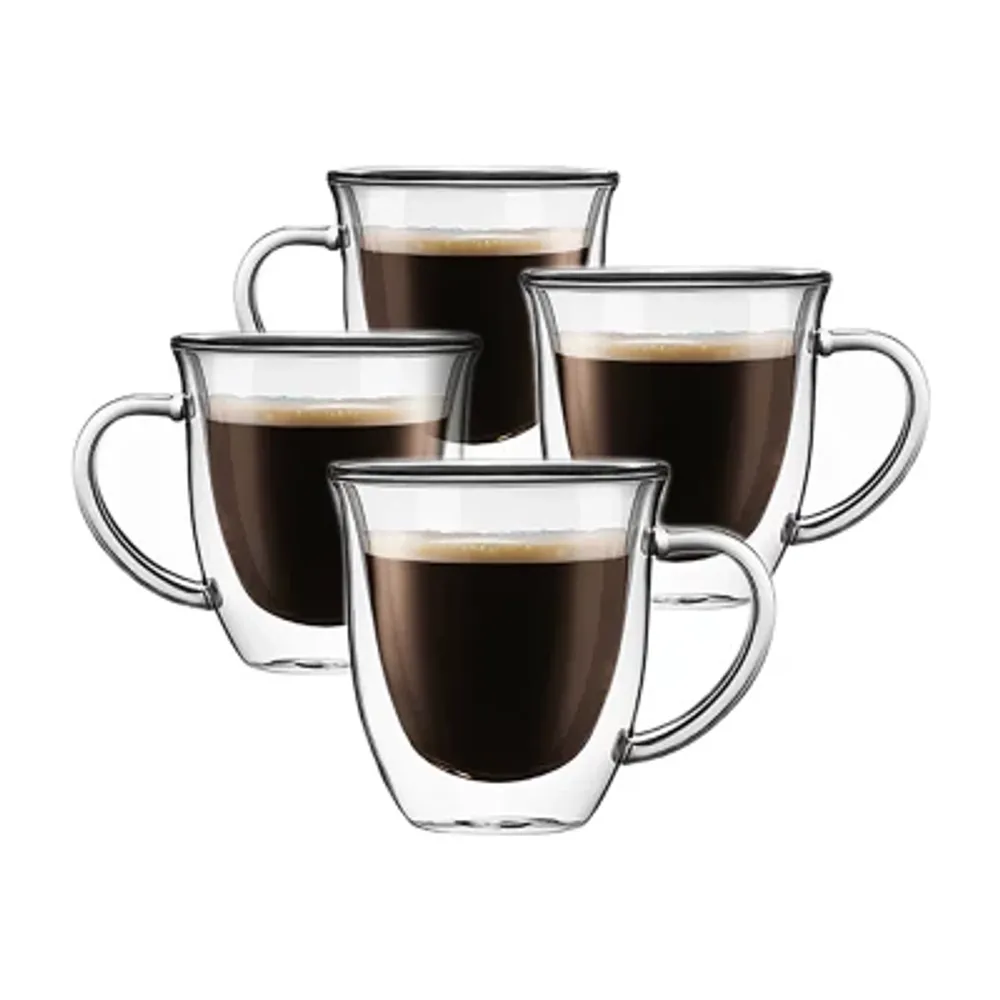 Pila Double Walled Espresso Glass Cups - 3 oz - Set of 2, 3 oz
