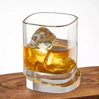 Joyjolt Aqua Vitae Square Off Base Whiskey Glasses - 9.6 Oz - Set Of 2 Double Old Fashioned