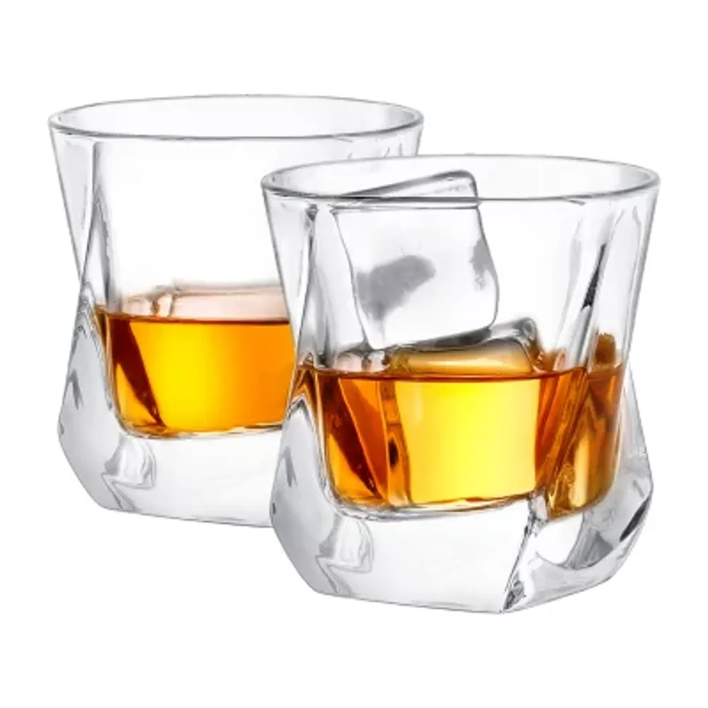 JoyJolt Set of (4) 10.5-oz Luna Crystal WhiskeyGlasses 