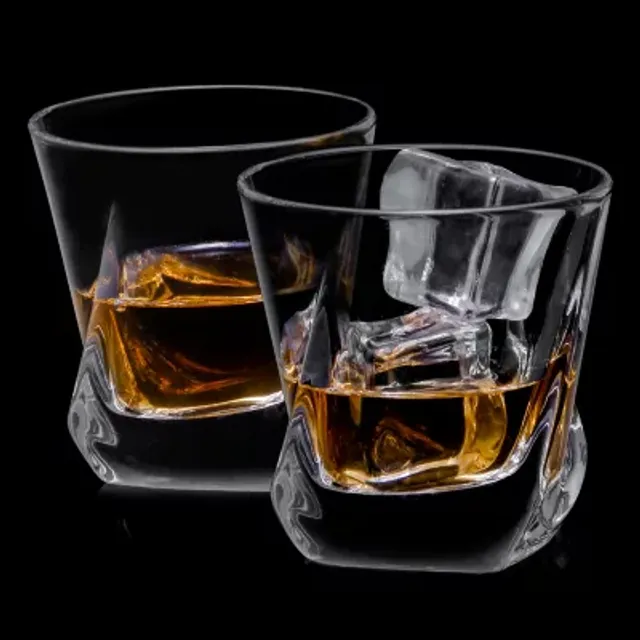 JoyJolt Aurora Crystal Whiskey Glasses 8oz (Set of 2)