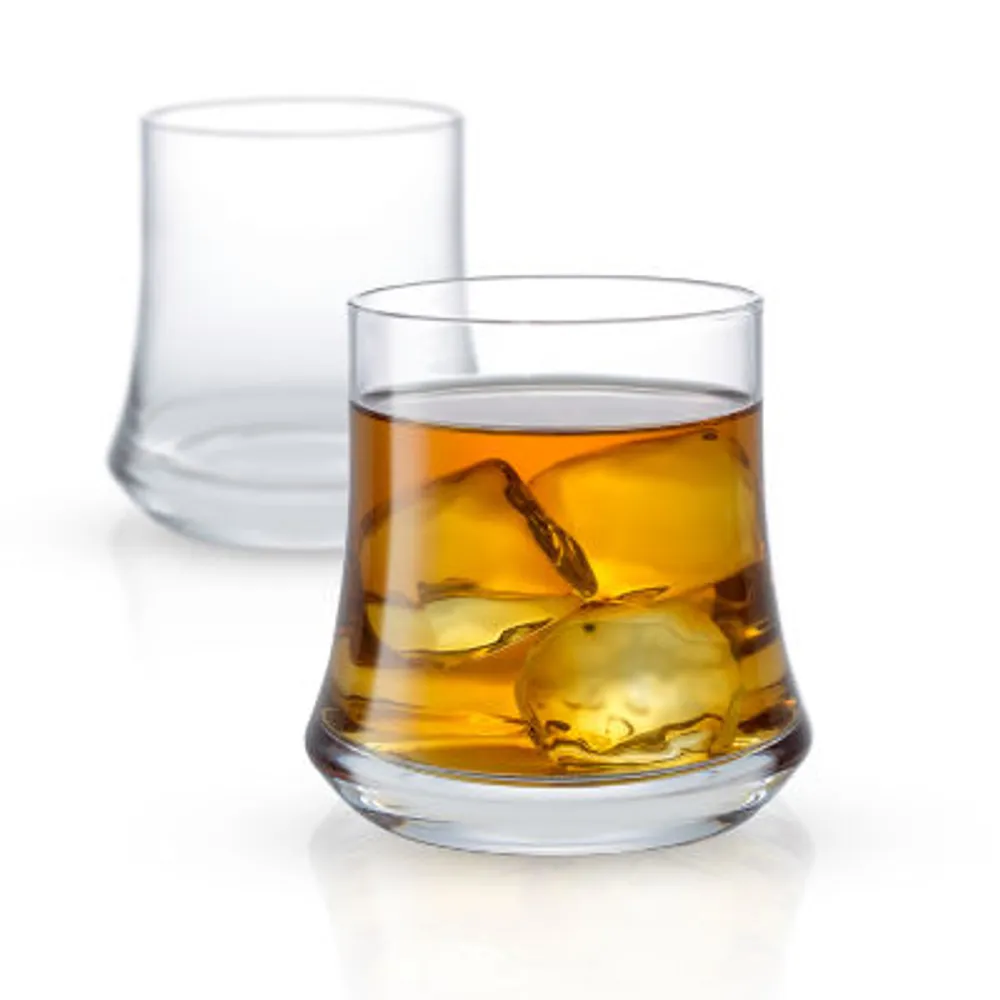 JoyJolt Lacey Whiskey Double Wall Glasses, Set of 2 Insulated Whiskey  Glass, 10-Ounces.