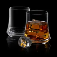 Joyjolt Cosmos Crystal Whiskey Glasses - 12.5 Oz - Set Of 2 Double Old Fashioned