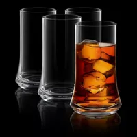 JoyJolt Cosmo Double Walled Whiskey Glasses - Set of 4 Double Wall Tumbler  - 10 oz