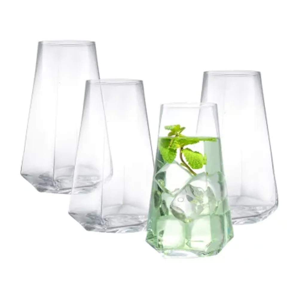 Afina Crystal Stemless Martini Glasses - 8 oz - Set of 4, 8 oz
