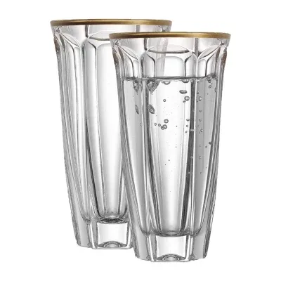Joyjolt Windsor Crystal - 8.7 Oz- Set Of 2 Highball Glasses