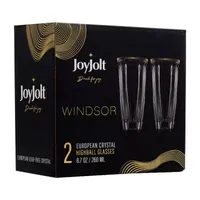 Joyjolt Windsor Crystal - 8.7 Oz- Set Of 2 Highball Glasses