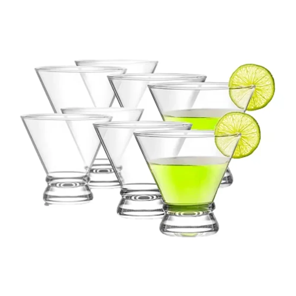 Joyjolt Afina Crystal Stemless - 8 Oz - Set Of 8 Martini Glass