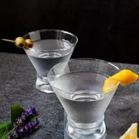Joyjolt Afina Crystal Stemless - 8 Oz - Set Of 8 Martini Glass