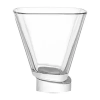 Joyjolt Aqua Vitae Square Off Base - 7.5 Oz - Set Of 2 Martini Glass