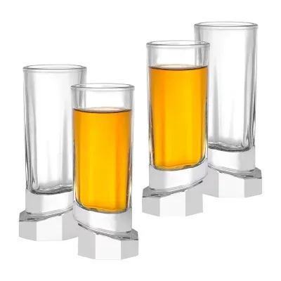 Joyjolt Aqua Vitae Octagon Off Base - 1.69 Oz - Set Of 4 Shot Glass