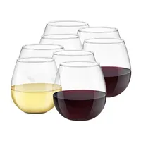 Joyjolt Spirits Stemless Crystal 15 Oz - Set Of 8 White Wine Glass