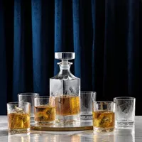 Joyjolt Gatsby Art Deco 7-Piece Whiskey Decanter Set