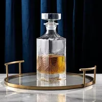 Joyjolt Gatsby Art Deco 7-Piece Whiskey Decanter Set