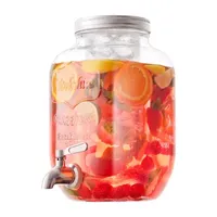 Joyjolt Glass Drink With Spigot; Ice Infuser; & Fruit Infuser - 1 Gallon Beverage Dispenser