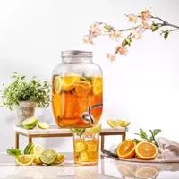 Joyjolt Glass Drink With Spigot; Ice Infuser; & Fruit Infuser - 1 Gallon Beverage Dispenser