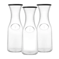 Joyjolt Hali Glass Bottle Pitcher With 6 Lids  - 35 Oz - Set Of 3 Water Carafe