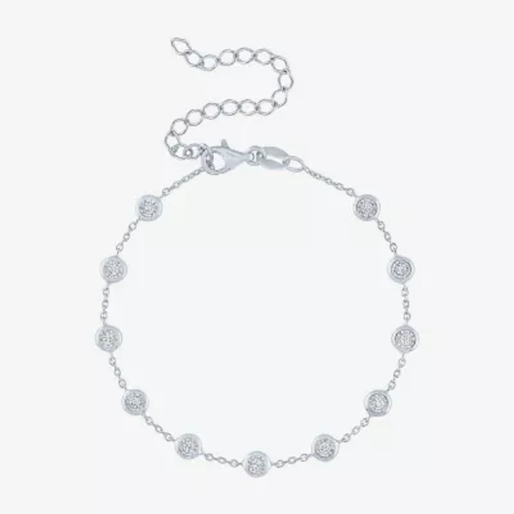 Diamond Addiction (G-H / Si2-I1) Sterling Silver 8 Inch Cable Round Chain Bracelet