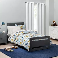 Under the Stars Kids Hayden Textured Energy Saving 100% Blackout Grommet Top Single Curtain Panel