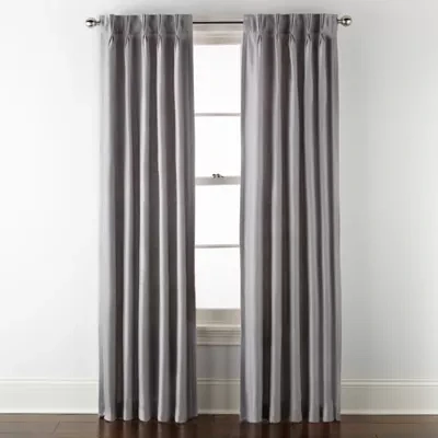 Liz Claiborne Supreme Light-Filtering Pinch Pleat Back Tab Single Curtain Panel