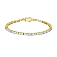 DiamonArt® 18K Yellow Gold over Silver Cubic Zirconia Tennis Bracelet