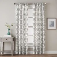 CHF Lotus Harmony Light-Filtering Rod Pocket Single Curtain Panel