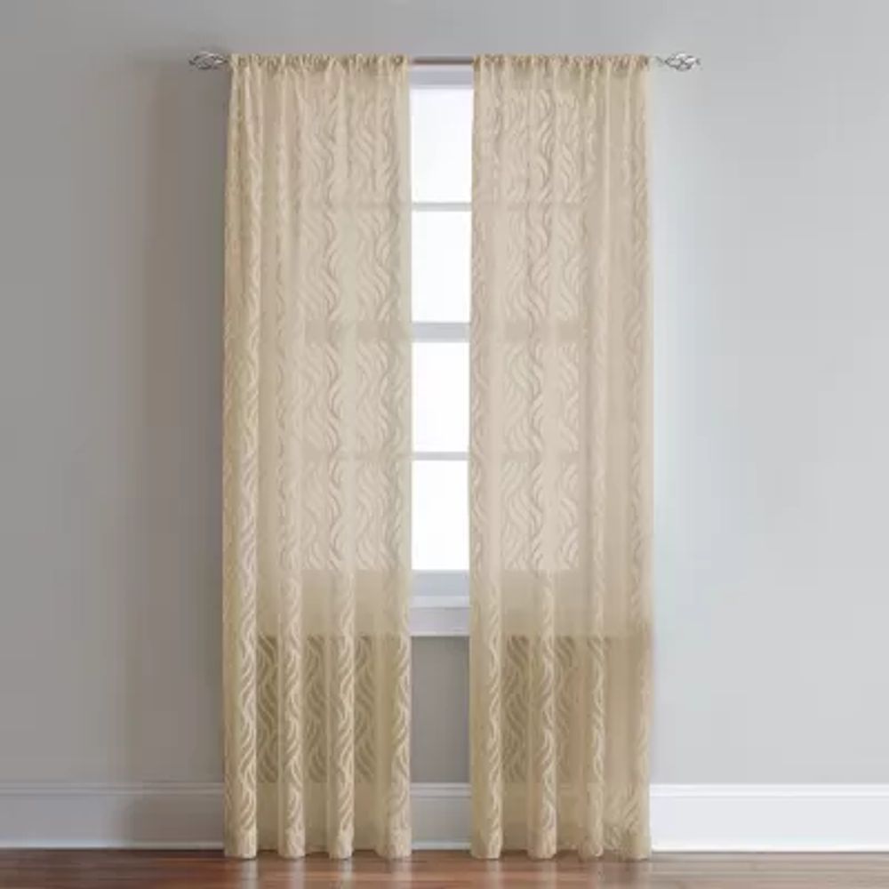 CHF Lyric Sheer Rod Pocket Single Curtain Panel