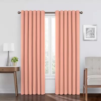 Eclipse Bradley Absolute Zero Velvet Back Tab 100% Blackout Single Curtain Panel