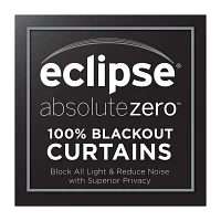 Eclipse Bradley Absolute Zero Velvet Back Tab 100% Blackout Single Curtain Panel