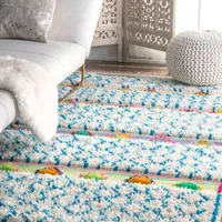 nuLoom Hand Knotted Yelena Trellis Shag Rug