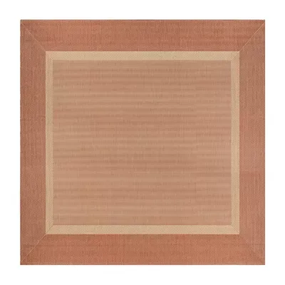 Couristan Stria Texture Bordered Indoor Outdoor Square Area Rug